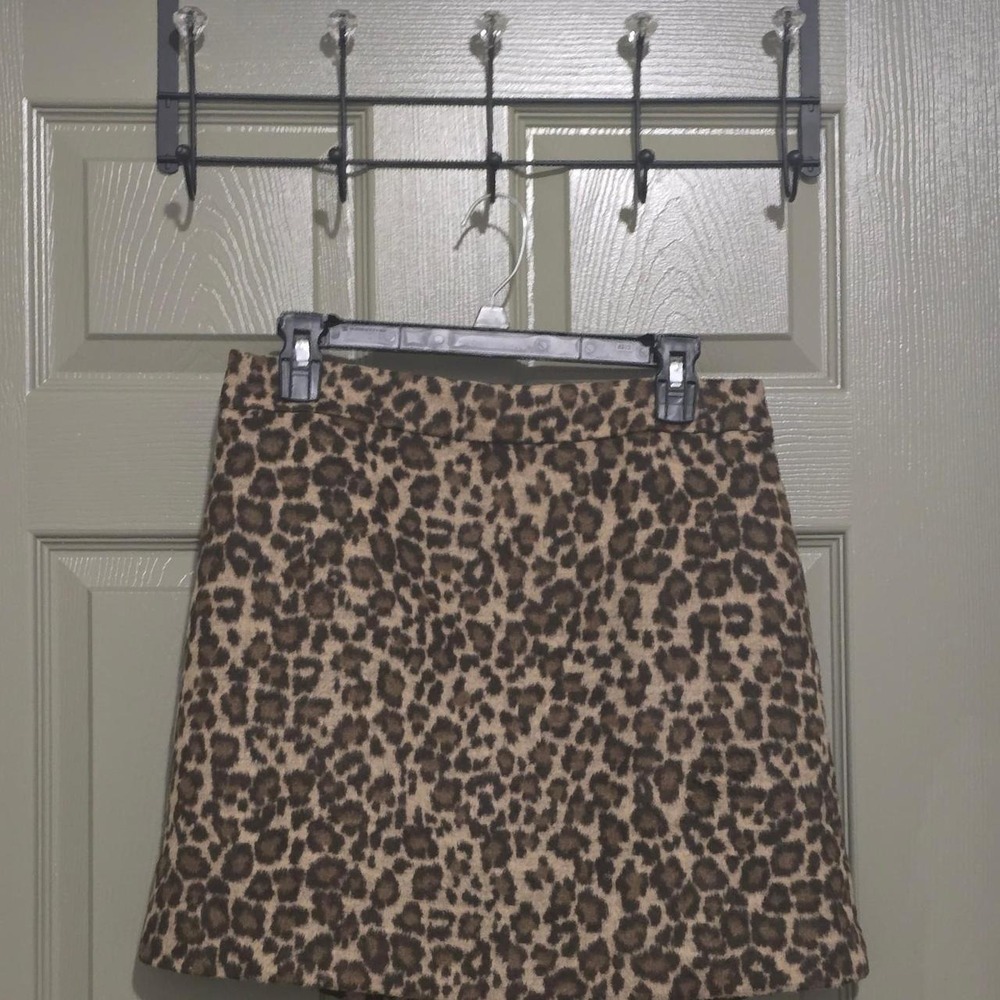 J.Crew Leopard Print Wool Blend Mini Skirt - Women's Size 6